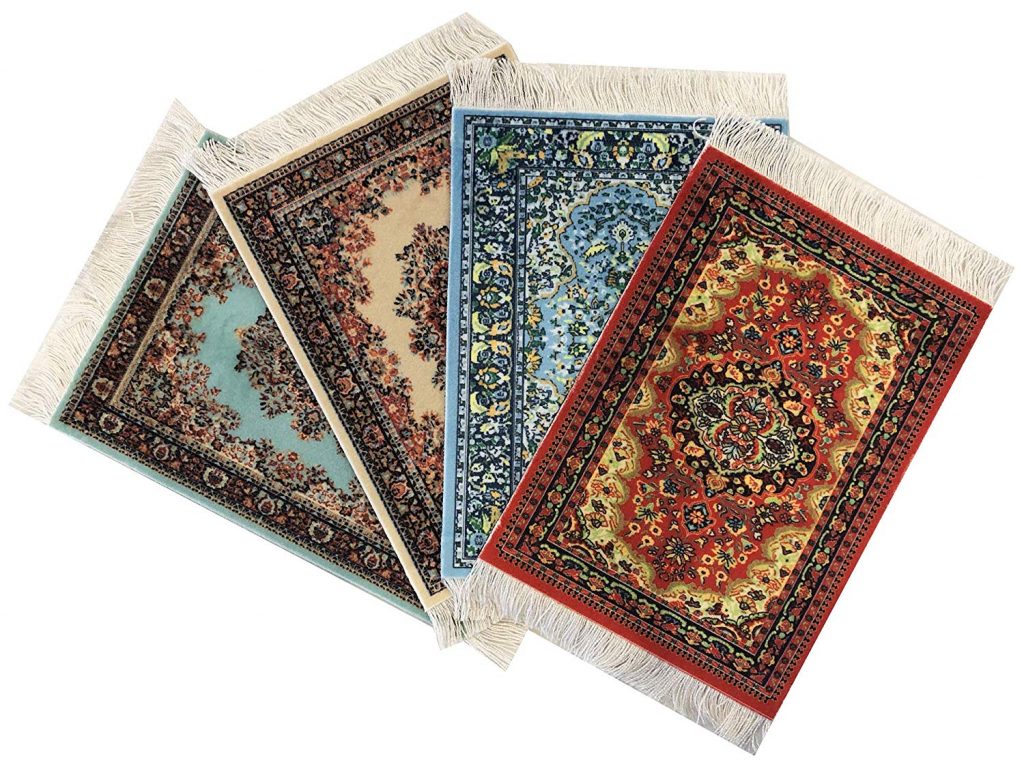 persian rug drink coasters